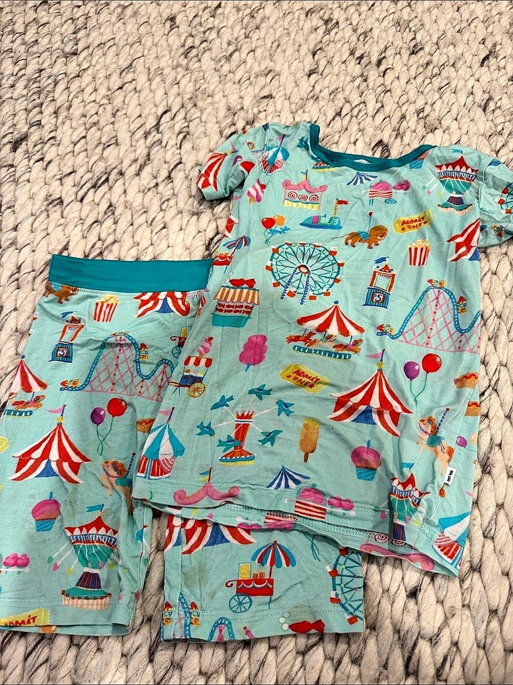 Little Sleepies Classic Carnival Two-Piece Short Sleeve & Shorts Pajama Set Kids
